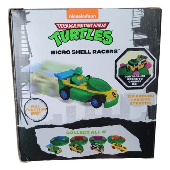 Nickelodeon Teenage Mutant Ninja Turtles Leonardo Microshell Race Car TMNT RC - Picture 3 of 6